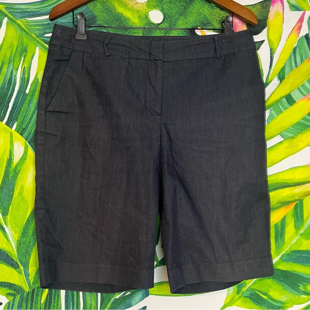 Talbots 8 Dark Grey Casual Flat Front Preppy Summer Fall Walking Khaki Shorts